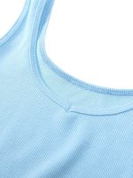 SweatyRocks Women's Sleeveless Casual Ribbed Knit Shirt Basic Crop Tank Top - Image 3